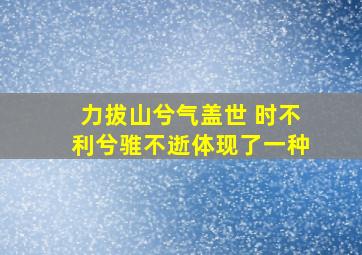 力拔山兮气盖世 时不利兮骓不逝体现了一种